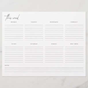 Wöchentlicher Planer Unbekannter Kalender