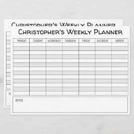 Wöchentlicher Planer zum Personalisieren mit dem N Feiertagskarte