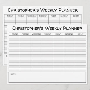 Wöchentlicher Planer zum Personalisieren mit dem N Feiertagskarte