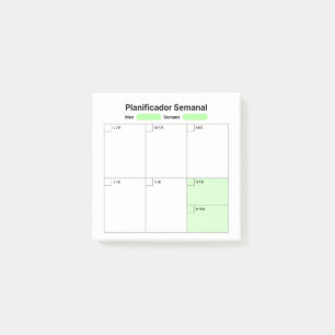 Wöchentlicher Studienplaner (auf Spanisch) Post-it Klebezettel