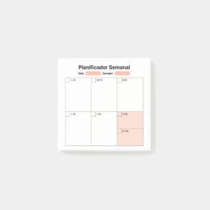 Wöchentlicher Studienplaner (auf Spanisch) Post-it Klebezettel