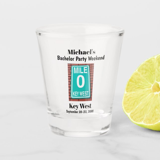 Wöchentlicher Typ der West Bachelor Party Schnapsglas (Vorderseite)