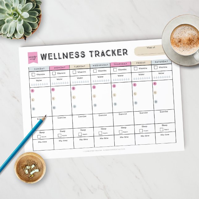 Wöchentlicher Wellness-Tracker Notizblock (Von Creator hochgeladen)