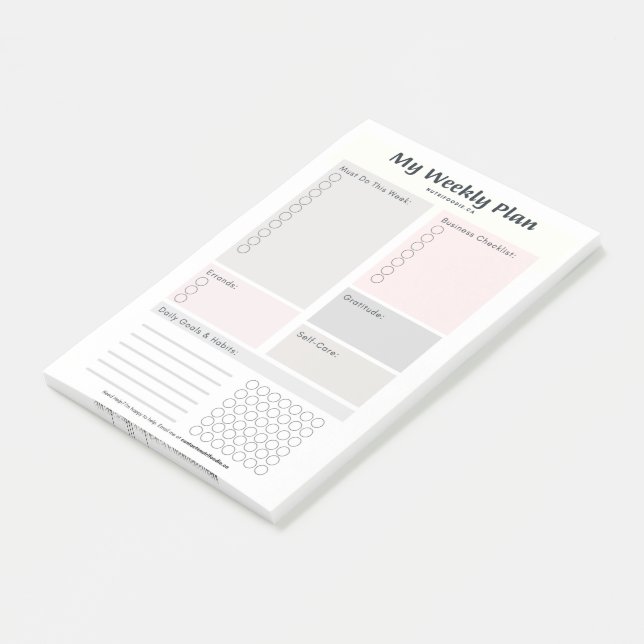 Wochenziel und Habit-Tracker Post-it Klebezettel (angewinkelt)