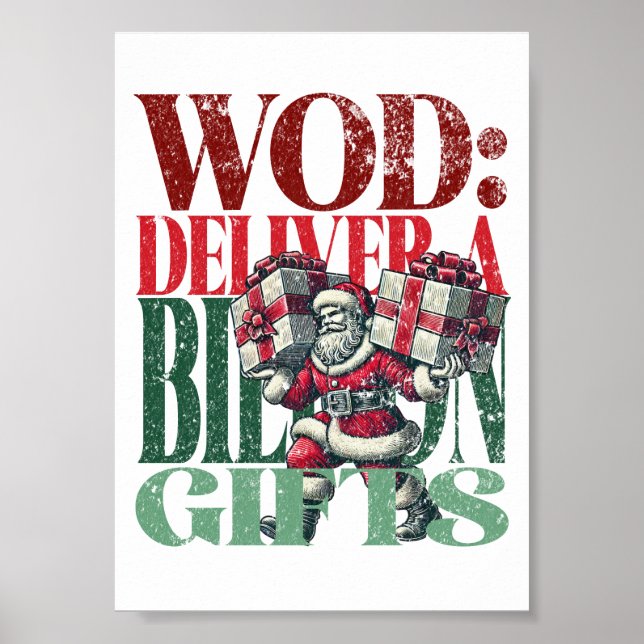 WOD Fun - Weihnachtsversion der Fitness Poster (Vorne)