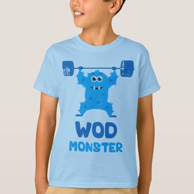 WOD Monster (Niedliches Barbell-Schnappmonster) T-Shirt (Vorderseite)