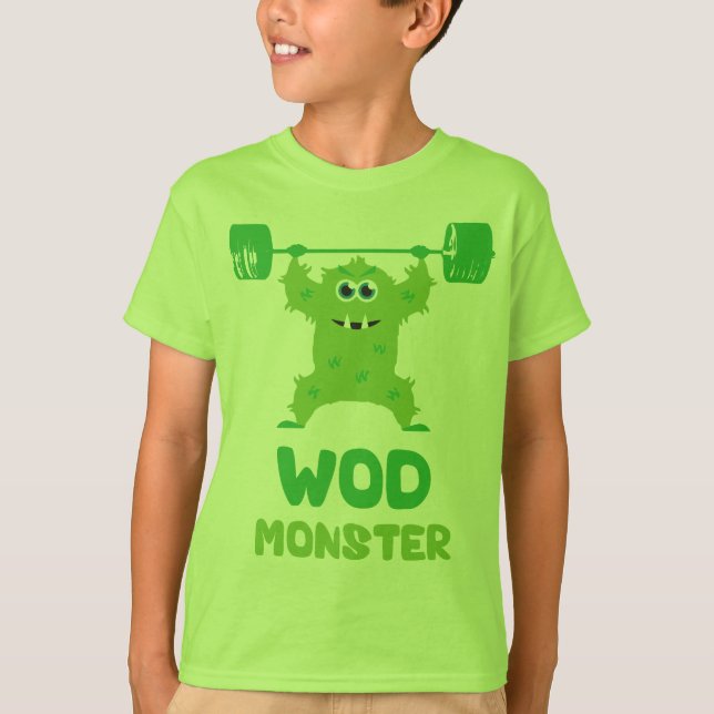 WOD Monster (Niedliches Barbell-Schnappmonster) T-Shirt (Vorderseite)
