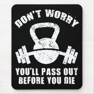 WOD-Spaß - Vor dem Die weitergeben. Funny Fitness Mousepad