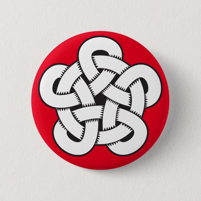 wodcut Art-Fünffacheknoten Button (Vorderseite)
