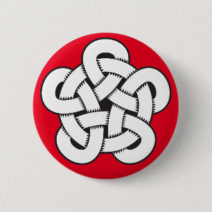wodcut Art-Fünffacheknoten Button