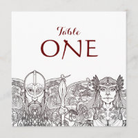 Woden & Fríge Individuelle Tischnummern