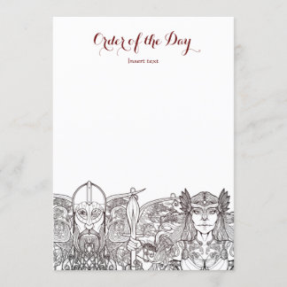 Woden & Fríge Wedding Order of the day Einladung