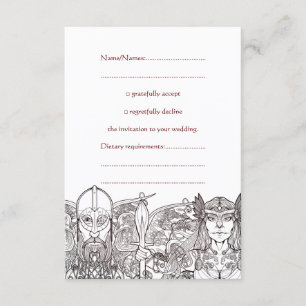 Woden & Fríge Wedding RSVP Einladung