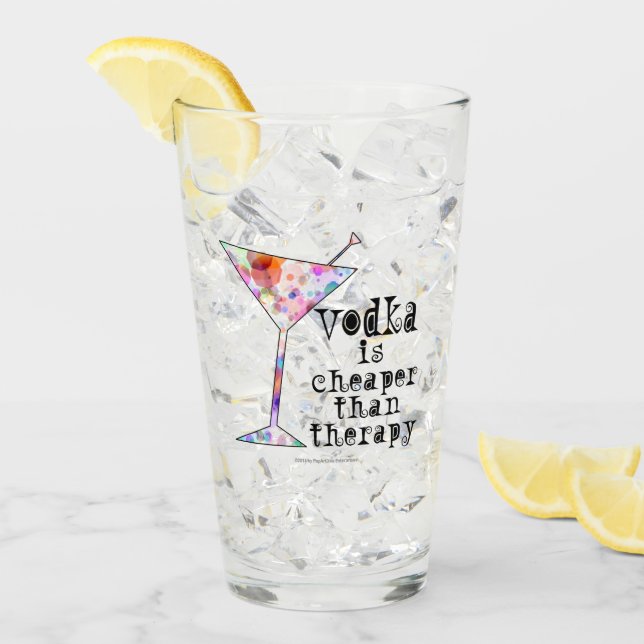 Wodka ist billiger als Therapie #Drink #Highball Glas (Vorderseite Ice)