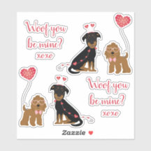 Wof you be mine Valentine Hunde