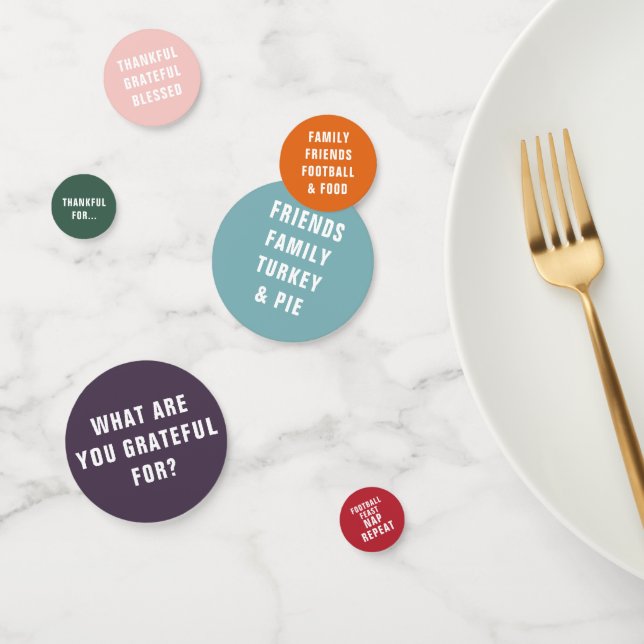 Wofür bist du dankbar? | Moderne Typografie Konfetti (Gruppe)