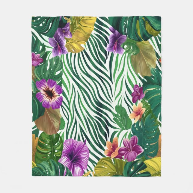 Wogende Dschungel-Harmonie Fleecedecke (Vorderseite)