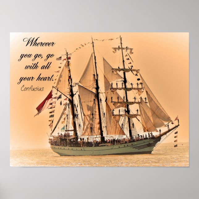 Wohin auch immer - Konfuzius Zitat zwei - Kunstdru Poster (Vorne)