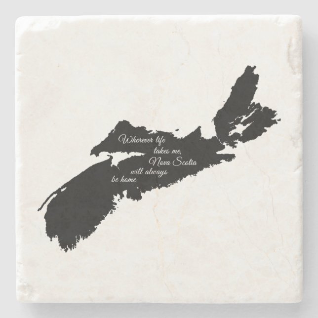 Wohin auch immer - Nova Scotia wird immer Zuhause  Steinuntersetzer (Vorderseite)