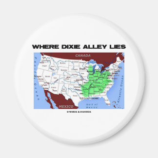 Wohin Dixie Alley Lies (United Staaten Map) Magnet