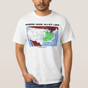 Wohin Dixie Alley Lies (United Staaten Map) T-Shirt