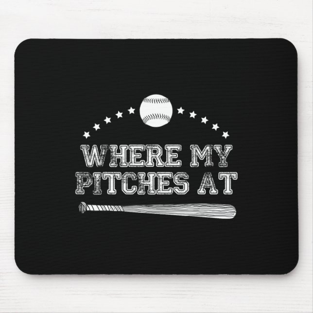 Wohin meine Pitches bei Softball Pitcher Geschenk? Mousepad (Vorne)