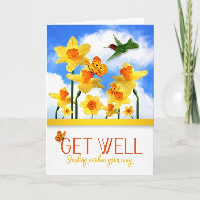 Wohlfühl-Garten mit Hummingbird Karte (Vorderseite)