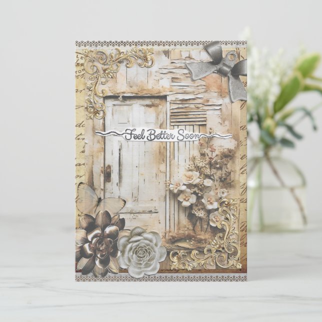 Wohlfühlen Bald gut Grußkarte bekommen Dankeskarte (Stehend Vorderseite)