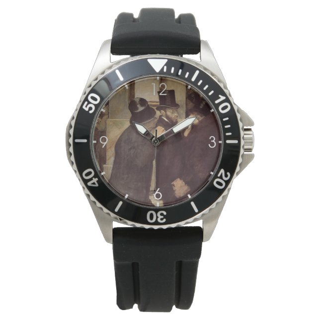 Wohlhabende Männer an der Börse (von Edgar Degas) Armbanduhr (Vorderseite)