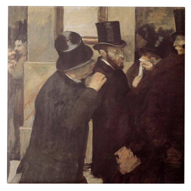 Wohlhabende Männer an der Börse (von Edgar Degas) Fliese (Vorderseite)