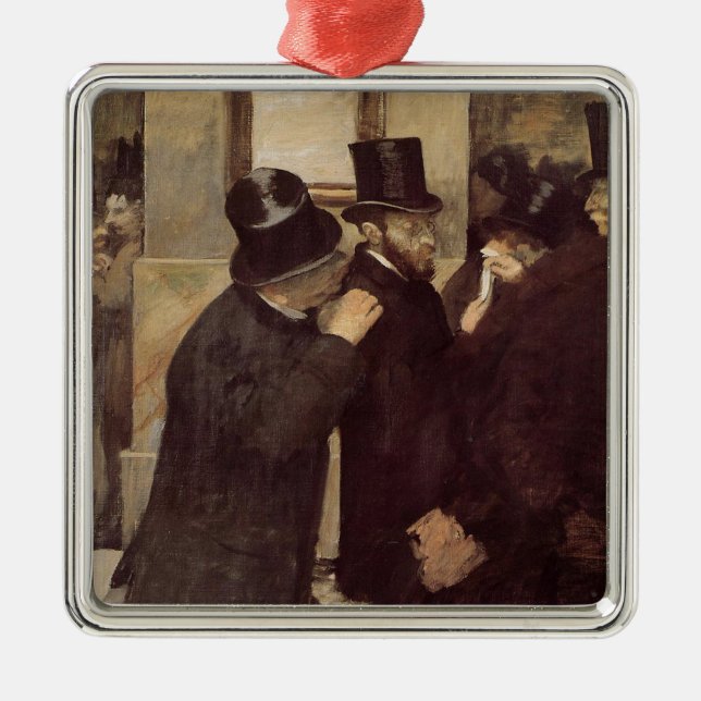 Wohlhabende Männer an der Börse (von Edgar Degas) Ornament Aus Metall (Vorne)