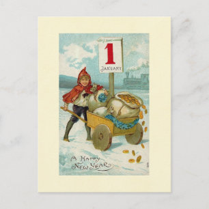 Wohlhabendes neues Jahr Feiertagspostkarte