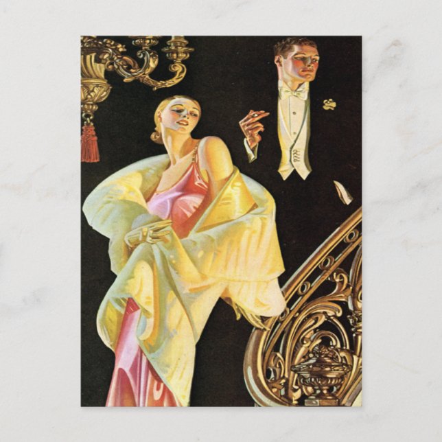 Wohlhabendes Party Goers Postkarte (Vorderseite)