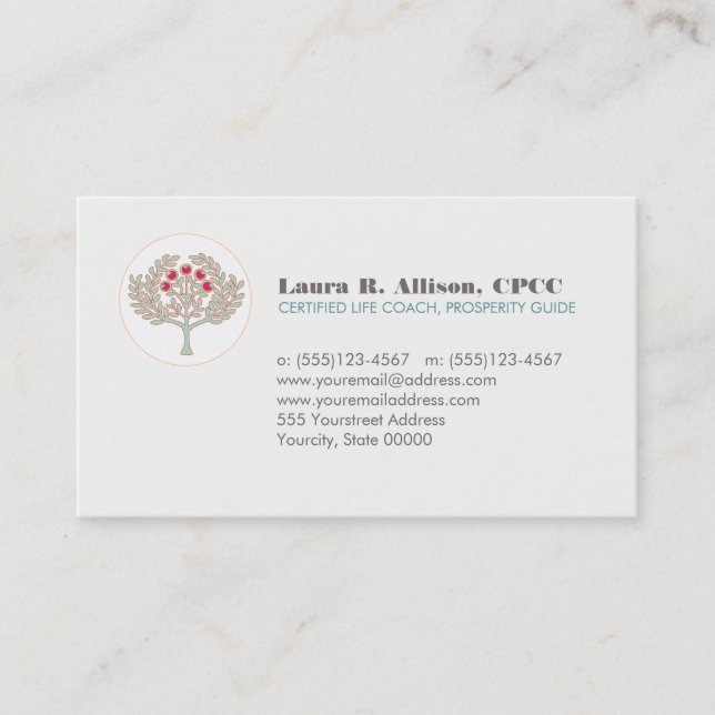 Wohlstand Bäume Wellness und Heilkunst Visitenkarte (Vorderseite)