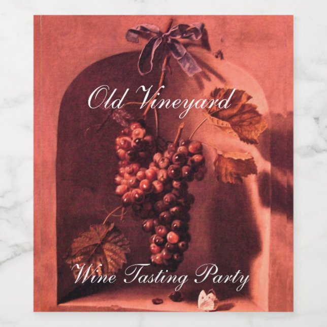 WOHLSTAND DER SAISON-FRÜCHTE / TRUPPEN , BLAUER BO WEINETIKETT (Einzelnes Label)