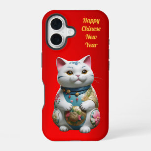Wohlstand Glück Katze chinesisches Neujahr iPhone 16 Hülle