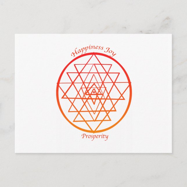 Wohlstand in Sri Yantra Postkarte (Vorderseite)