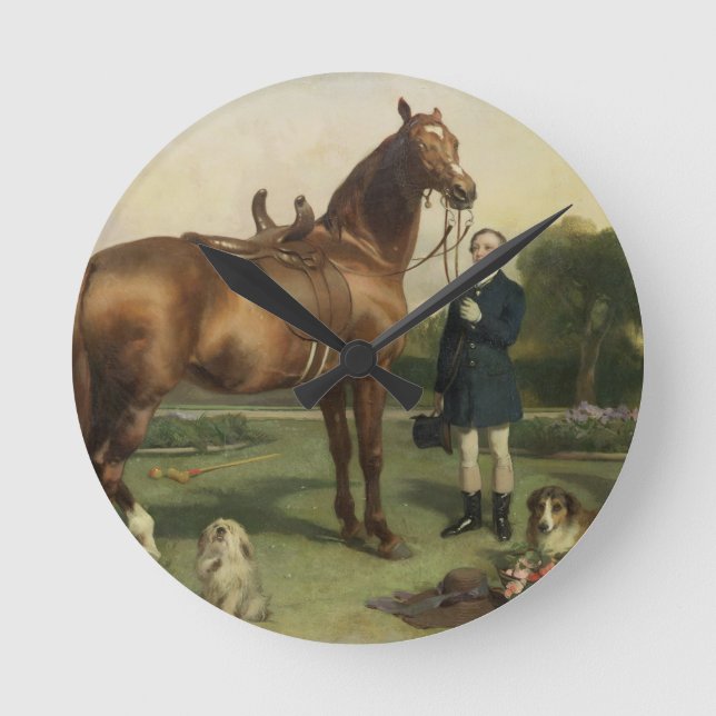 Wohlstand (Öl auf Leinwand) Runde Wanduhr (Vorderseite)