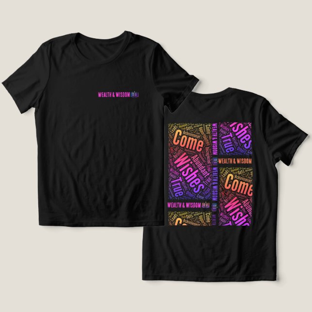 Wohlstand und Weisheit des T - Shirt (Design Vorderseite & Rückseite)