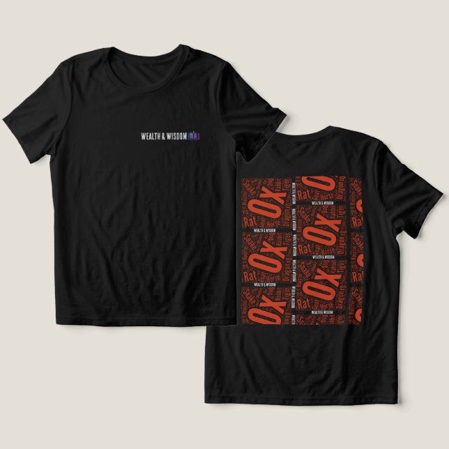 Wohlstand und Weisheit des T - Shirt (Design Vorderseite & Rückseite)