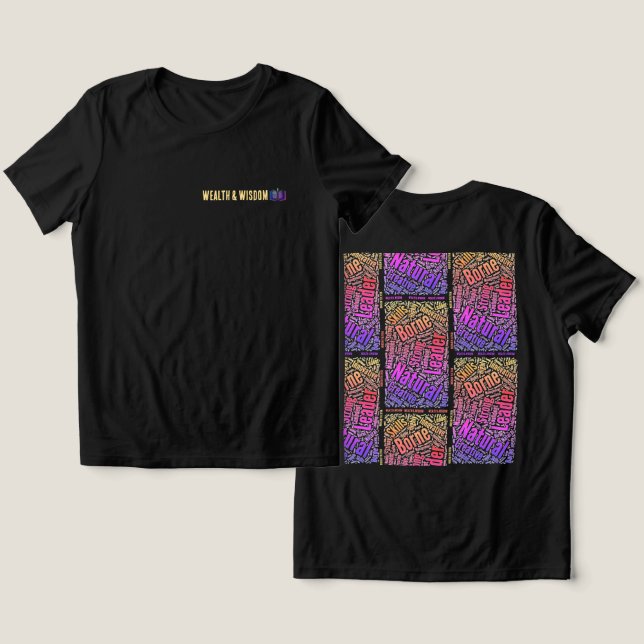 Wohlstand und Weisheit des T - Shirt (Design Vorderseite & Rückseite)