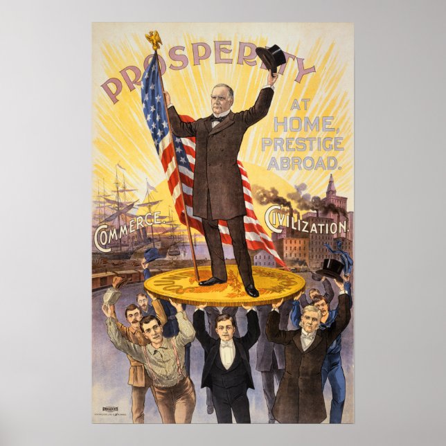 WOHLSTAND VON WILLIAM MCKINLEY Vintager Kapitalism Poster (Vorne)