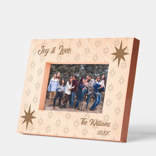 Wohlstand Weihnachten - Star-Text 6x4 Landschaft Geätzte Rahmen (Available in various sizes, portrait and landscape.)