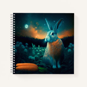 Wohlstandskrabbit im Mondlicht Notizbuch