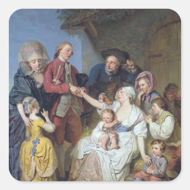 Wohltätigkeit, 1777 quadratischer aufkleber (Vorderseite)