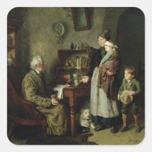 WOHLTÄTIGKEIT 2 QUADRATISCHER AUFKLEBER