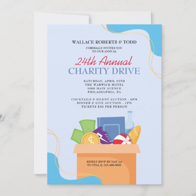 WOHLTÄTIGKEIT DRIVE Auktion Corporate Gala Fundrai Einladung (Vorderseite)