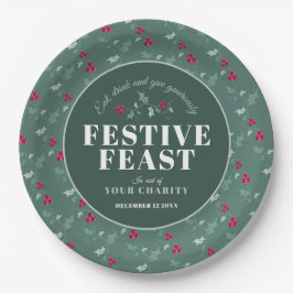 Wohltätigkeit Festliches Festmahl Weihnachtsfest Pappteller
