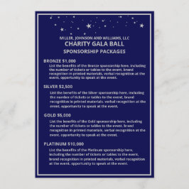 Wohltätigkeit Gala Ball Sponsoring Blue Silver Sta Ankündigung