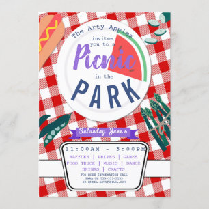 Wohltätigkeit Picknick Fundraiser PTA PTO Geburtst Einladung